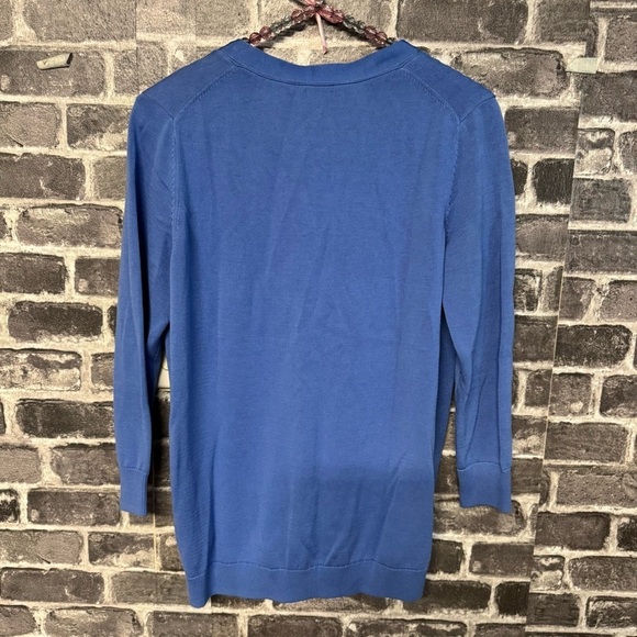 NWT Talbots button down cardigan blue v-neck - Picture 8 of 9